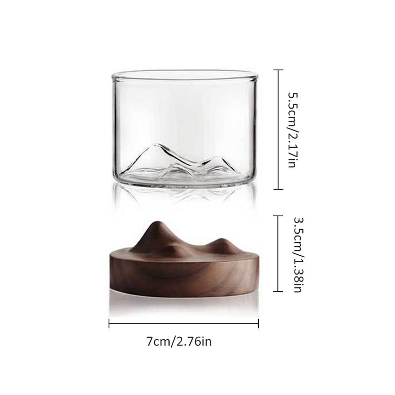 5oz bergsvinsglas med whiskyglas med träbotten japansk hushållstekopp i massivt trä