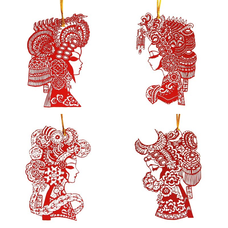 4 stks/partij Chinese Traditionele Klassieke Stijl Bladwijzer Peking Opera Gezichtsmaskers Metalen Bladwijzers Souvenir