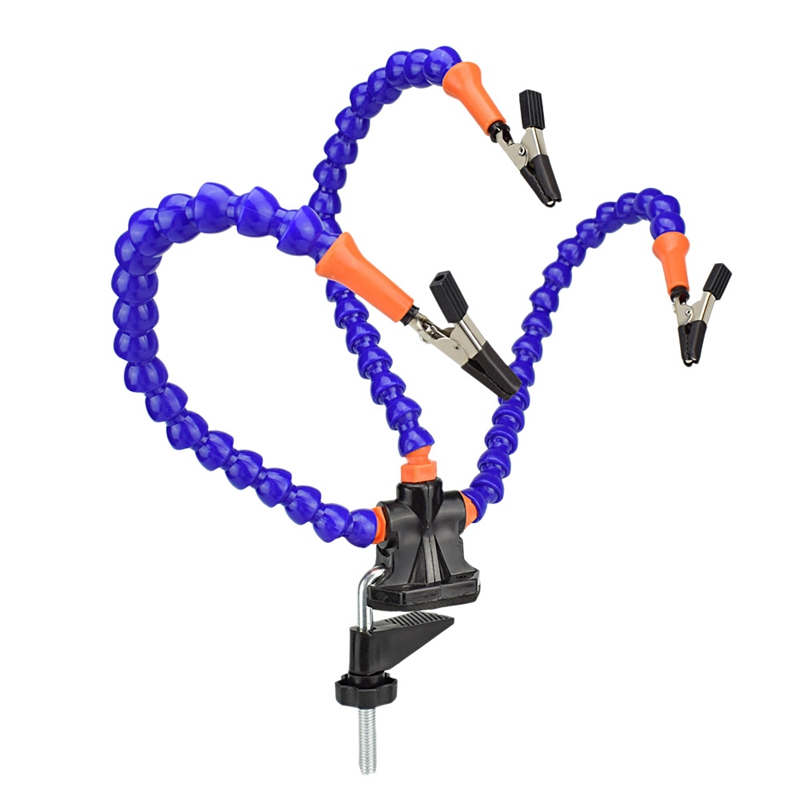 Table Clamp Soldering Helping Hand Third Hand Tool Soldering Station USB Illuminated Magnifier Welding Repair Tool: GJ92-3Pc