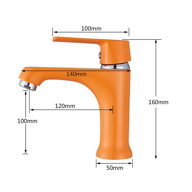 Quyanre Oranje Groen Badkamer Wastafel Kranen Douche Wastafel Kraan Tap Enkele Handgreep Single Hole Badkamer Mengkraan Waterval Kraan