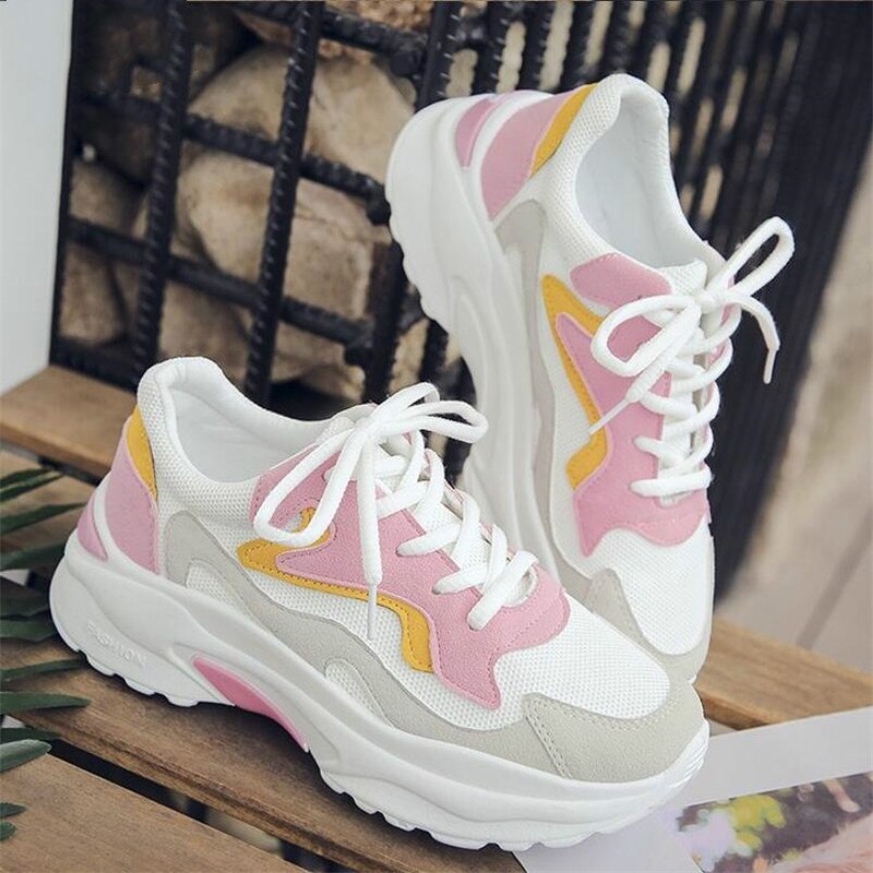 Dam skor höst sneakers dam plattform dam skor andas mesh dam vulkaniserade skor  t902