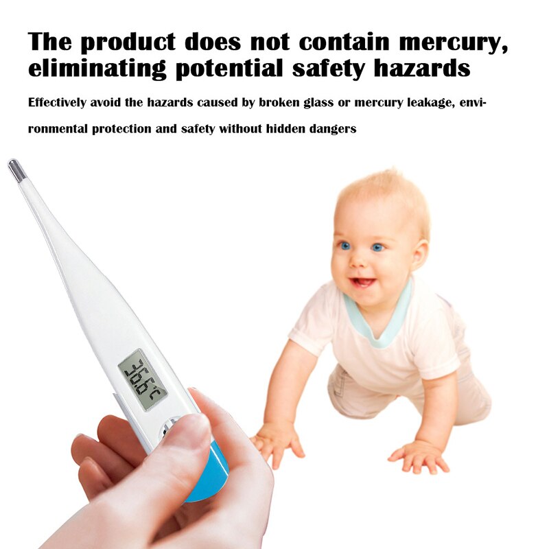 Thermomètre numérique Oral pour fièvre, étanche, pour adultes et enfants, alerte de fièvre, rappel de mémoire, écran LCD