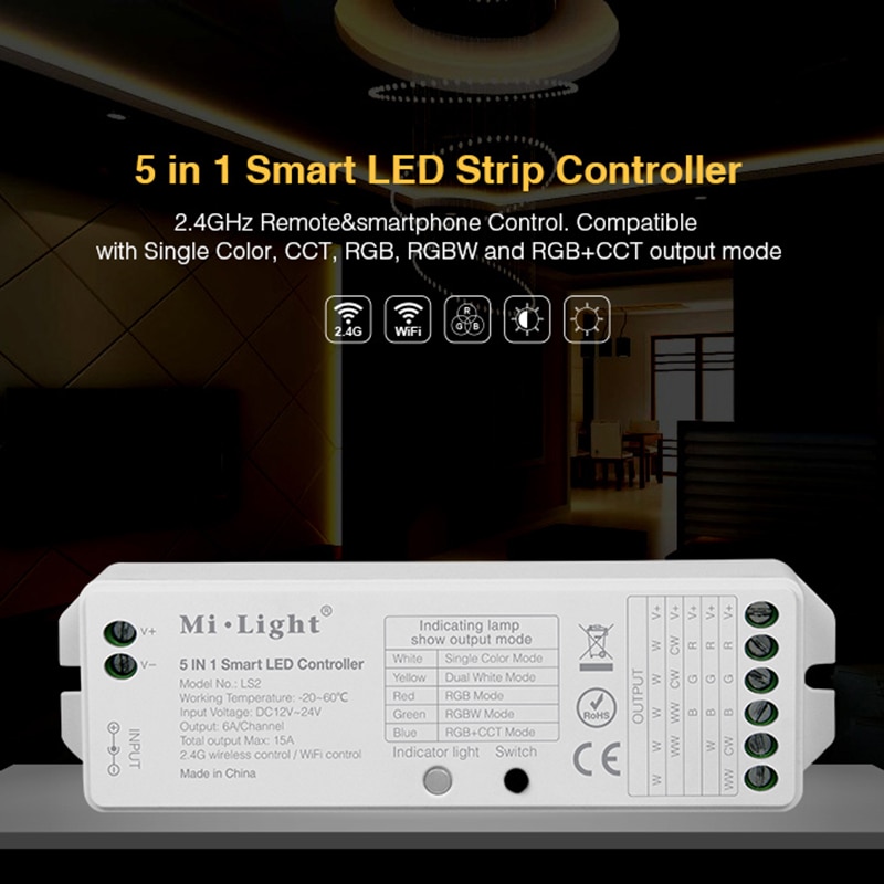 Milight LS2 2,4G Wireless 5 IN 1 Smart Led-Controller Für einfarbige CCT RGB RGBW RGBWW RGB + CCT Led-Controller