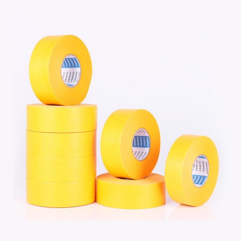 50M Paper Tape Yellow High Viscosity Spray Paint Masking Protection Beauty Seam Color Separation And Paper Masking
