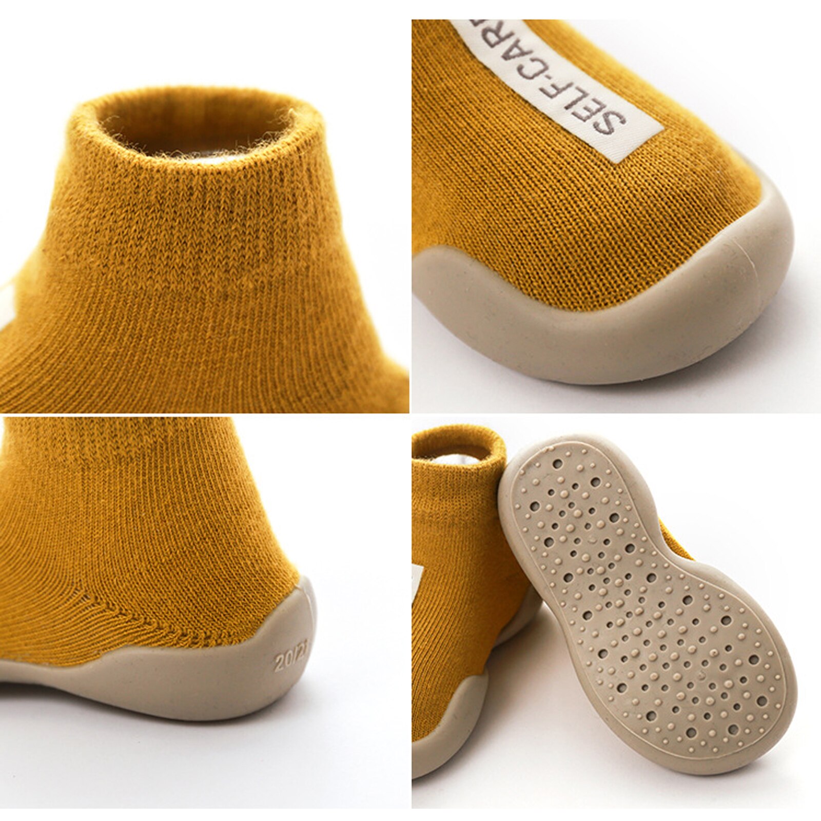 Calcetines antideslizantes informales para bebé, zapatos de suela de goma de Color sólido para primavera y otoño, calcetín de para niño pequeño