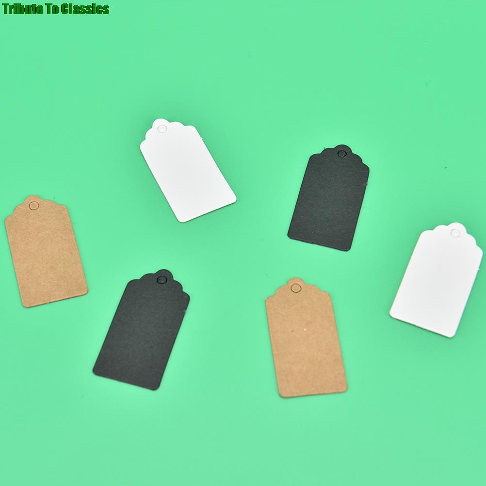 Étiquettes de prix pour vêtements en papier Kraft, fournitures de décoration de fête de mariage de noël, à suspendre, Rectangle, 4x2cm, 100 pièces