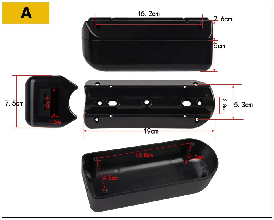 Ebike Controller Doos Elektrische Fiets Controller Case 250W Kleine 350W 500W Grote 1000W Extra Grote Elektrische fiets Conversie Kit: zwart