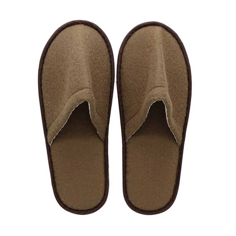 Zapatillas de viaje desechables para hombre y mujer, pantuflas coloridas de un solo uso, para Hotel, invitados, hogar, gruesas, antideslizantes: coffee