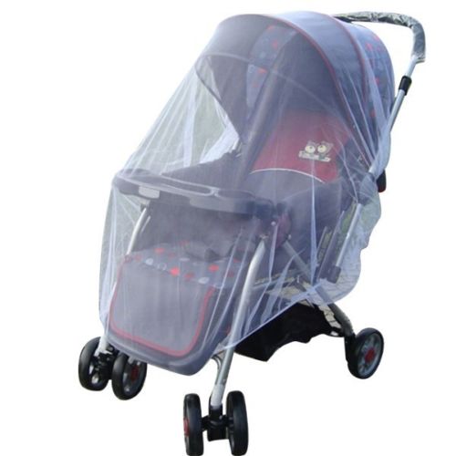 Crianças bonito carrinho de bebê pushchair mosquito inseto net malha segura buggy whtie capa para bebê infantil berço rede: Default Title