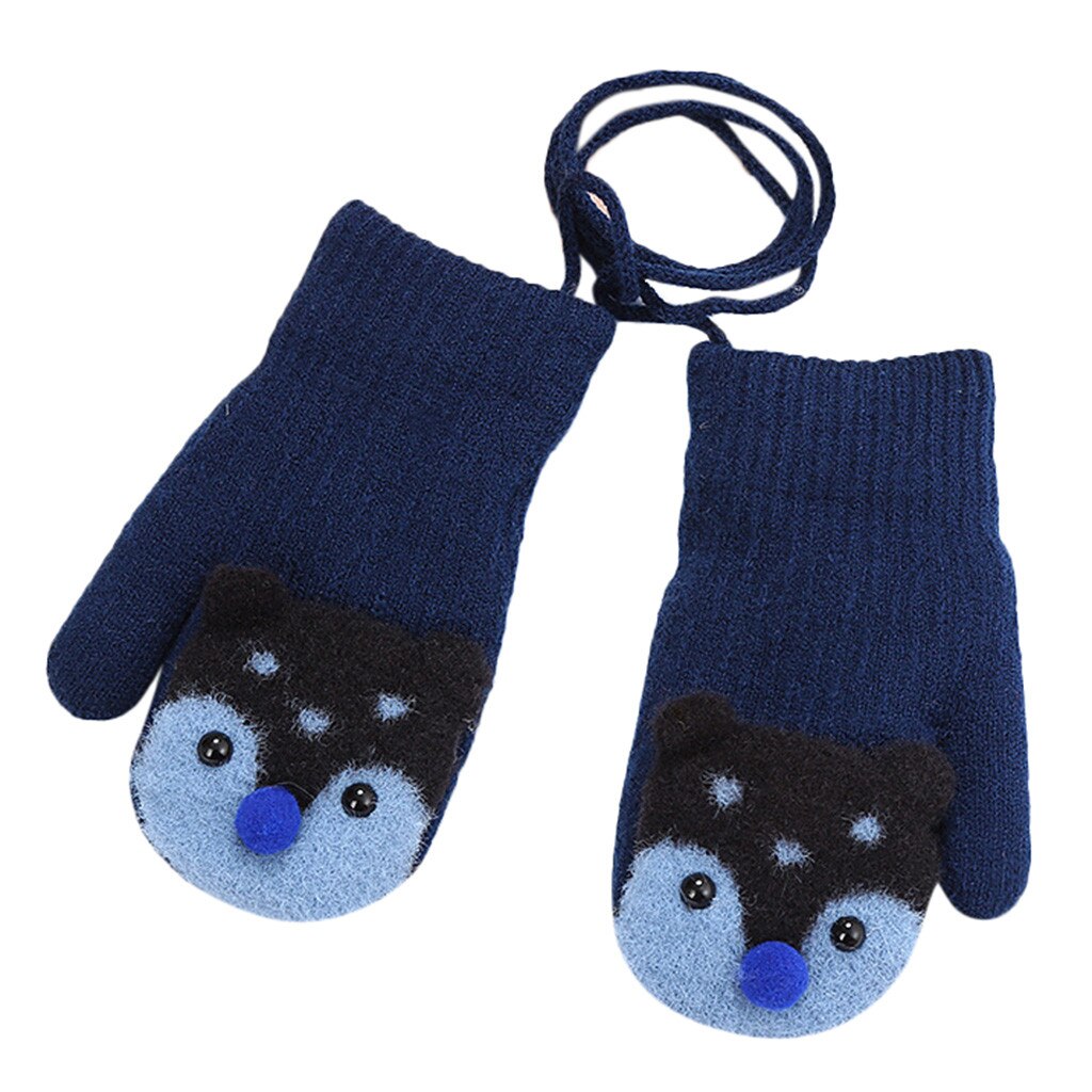 Winter Handschoenen Vos Kinderen Kids Jongens Meisjes Winter Leuke Cartoon Dier Warme Gebreide Handschoenen Winddicht Guantes Для Новорожденных: G