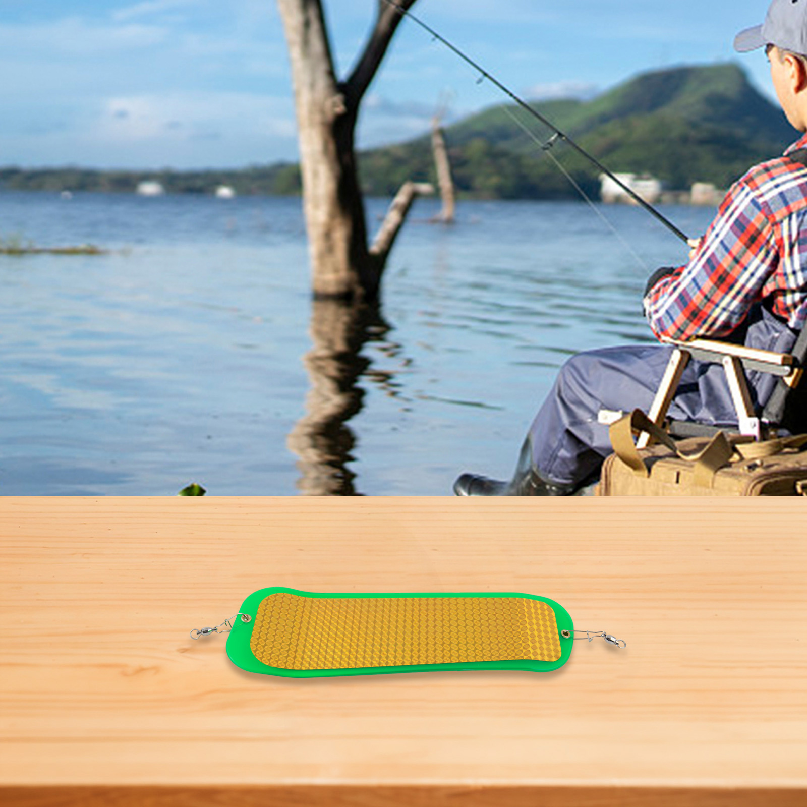 Reflective Diving Board Fishing Flasher Board Fishing Trip Green Wear-resistant Fishing Gear ABS Material Attracts Fish