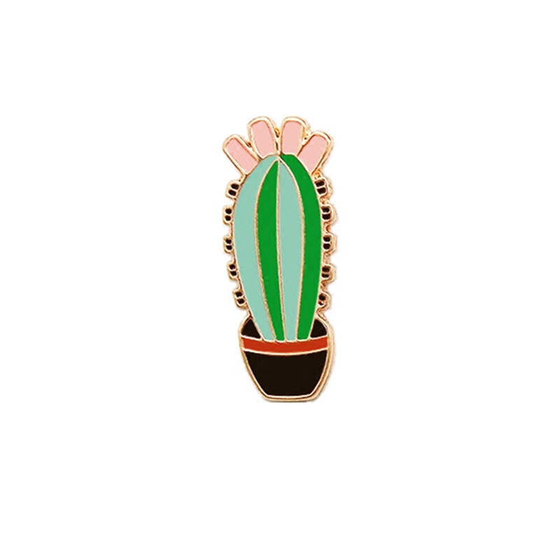 1 PCS Flower Pots of Cactus Brooch Badge Plants Metal Pin Badge Icons for Backpack Clothes Badges: 7