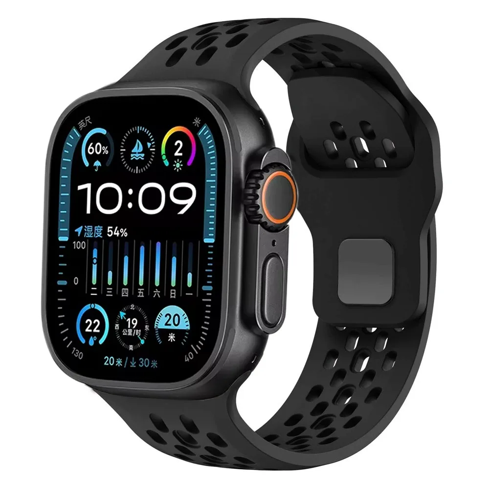 Sports silikonerem til apple watch band 46mm 45mm 44mm 42mm 49mm 41mm 40mm armbånd iwatch serie 10 ultra 9 8 7 6 5 4 se: Blå lyserød / 12mm