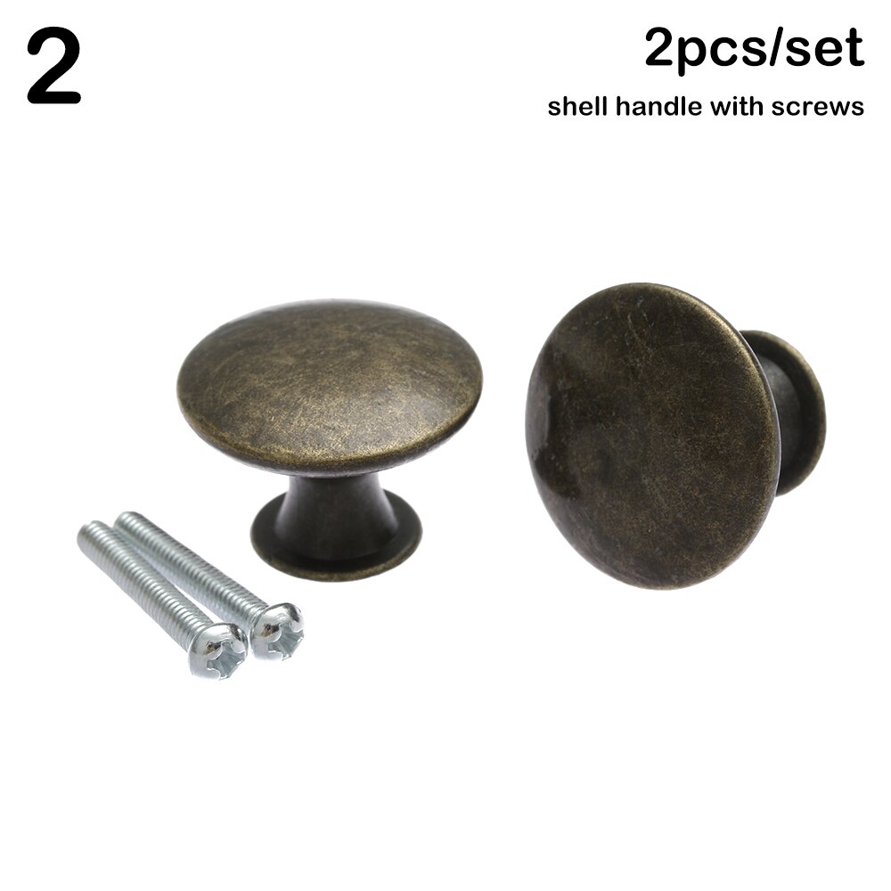Poignées de meuble en côtes antiques, forme ronde Foy, bouton de fusion rétro, poignées de garde-robe, poignée de porte, raccords de quincaillerie, 2 pièces: WHITE