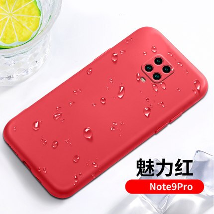 Voor Xiaomi Redmi Note 9S Case Zachte Vloeibare Siliconen Slim Skin Beschermende Cover Case Voor Xiaomi Redmi Note 9 Pro Max Note9S: For Note 9 Pro Max / red