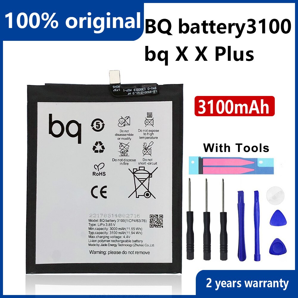 100% Original 3100mAh Telefon Batterie Für BQ Aquaris X X Profi Telefon Batterien Mit Werkzeuge + Verfolgung anzahl
