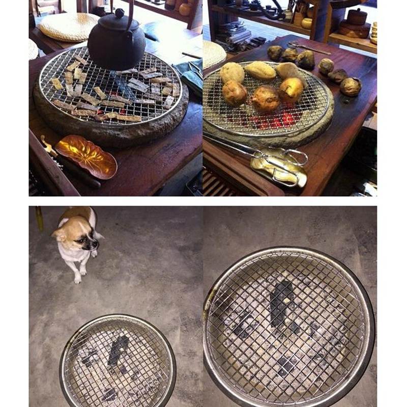 Stainless Steel Bbq Food Special Travel Picnic Bbq Round Grill Accessories