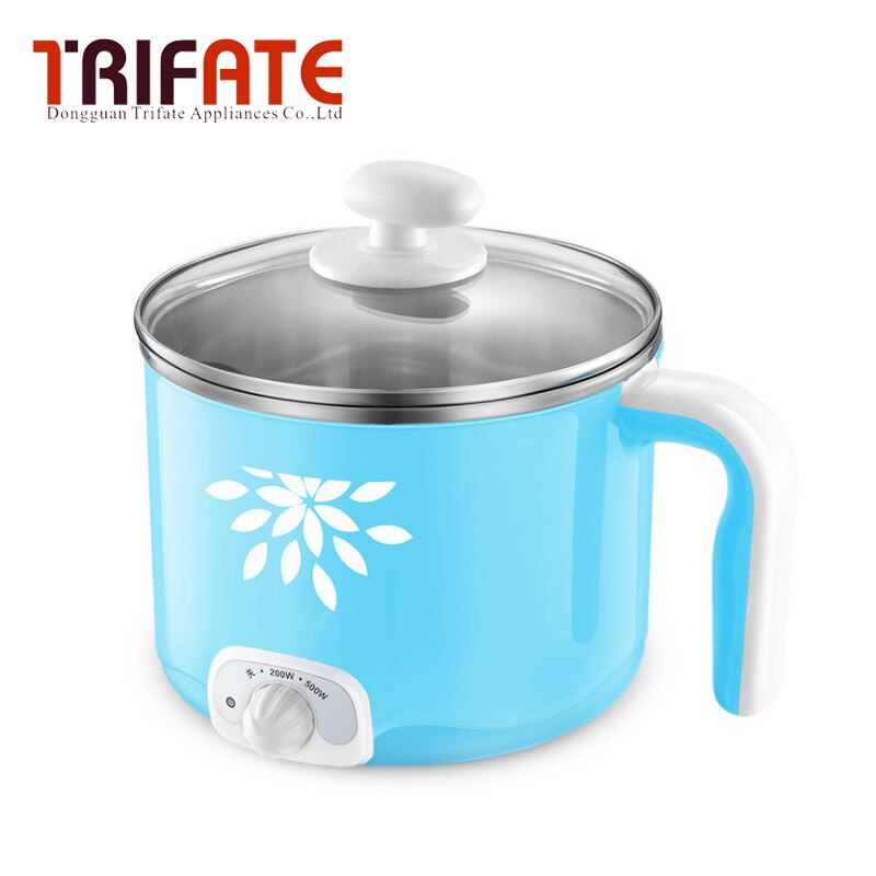 Mini portable 220V 1.5L large capacity Multi-functional electric pot students noodles electric cooker: Blue
