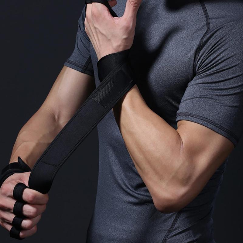 Guantes antideslizantes de silicón de levantamiento de pesas deportivos de Fitness, guantes de medio Dedo de entrenamiento, mangos de gimnasia Crossfit, mano, Palma protección