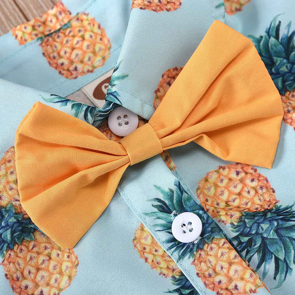 0/18M ciało niemowlęce śpioszki dla chłopców krawat Gentlement druk ananasowy romper ciało strój na lato одежда для новоржденых 0 t5