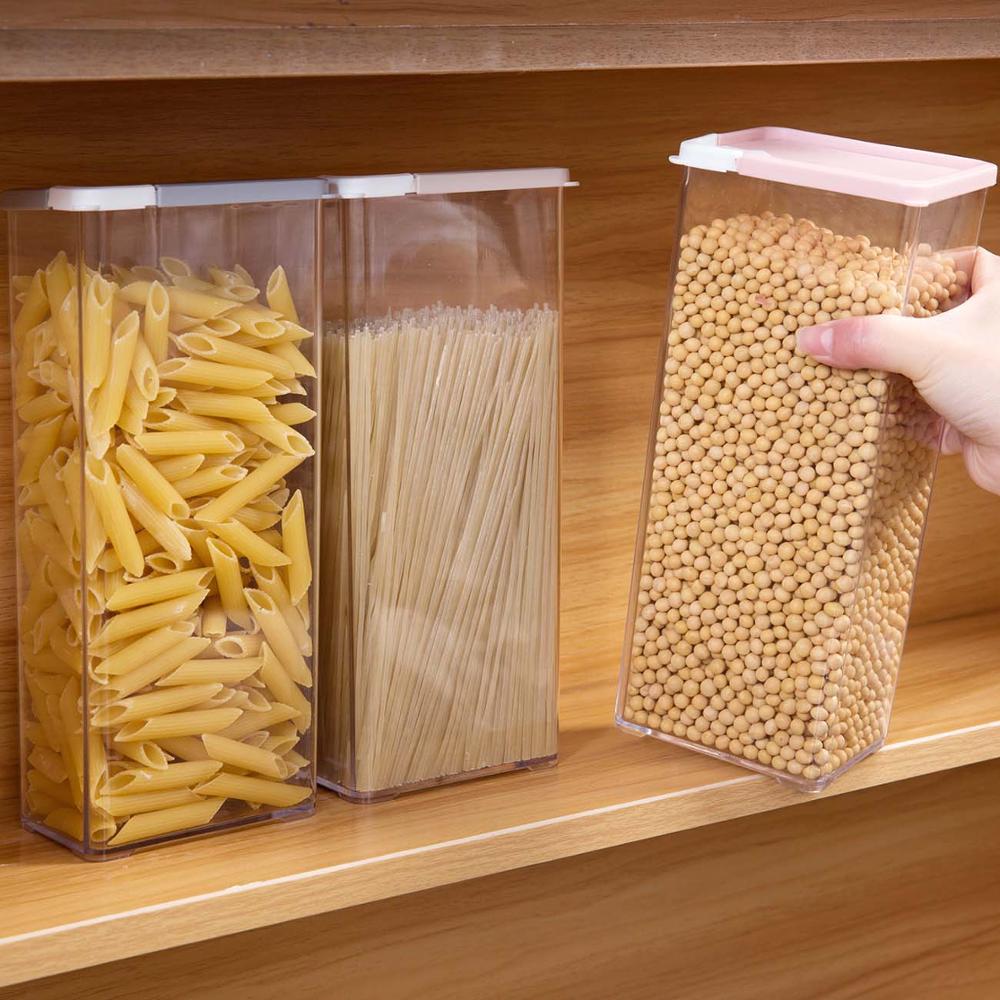 Contenedor grande de comida de cocina de OTHERHOUSE, caja de fideos, contenedor de cereales de especias de té, contenedor organizador de espagueti, contenedor de almacenamiento de alimentos