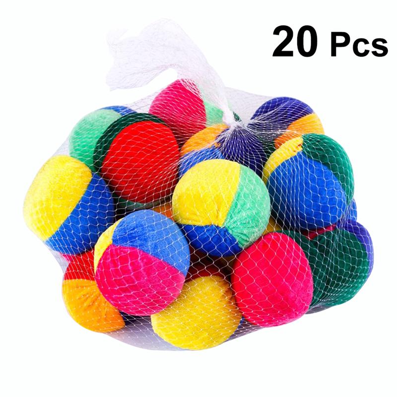 20pcs tessuti morbidi palline da giocoleria Set divertente giocattolo da gioco all&#39;aperto al coperto per bambini bambini (colore casuale)