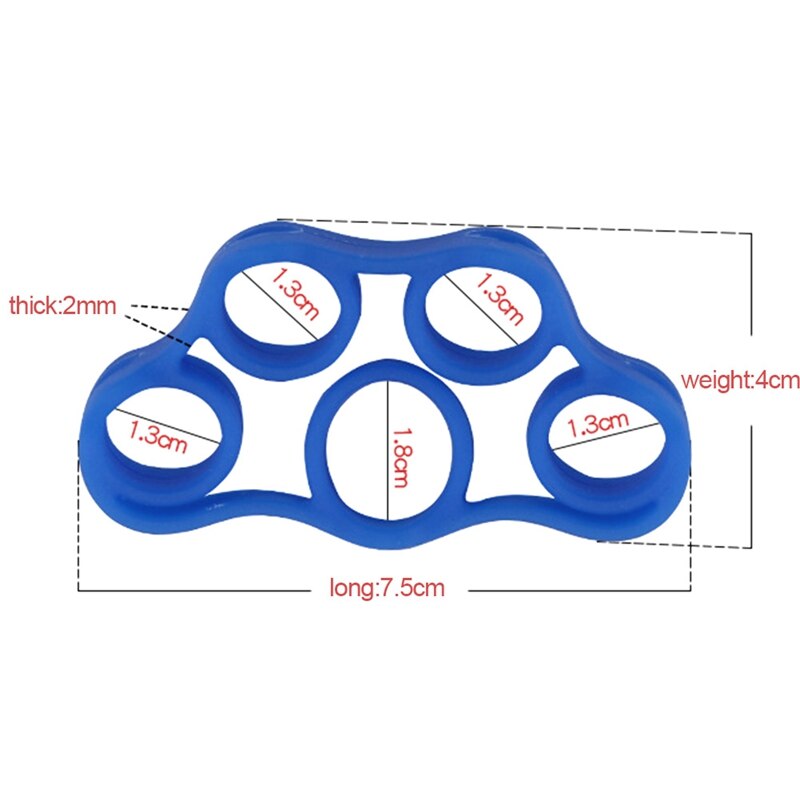 Hand Finger Strength Exerciser Trainer Strengthener Grip Resistance Band Silicone Rubber Material