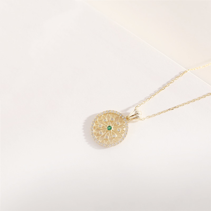 Unique mémoire exquise personnalité tournesol Art 925 argent Sterling clavicule chaîne femme collier SNE502