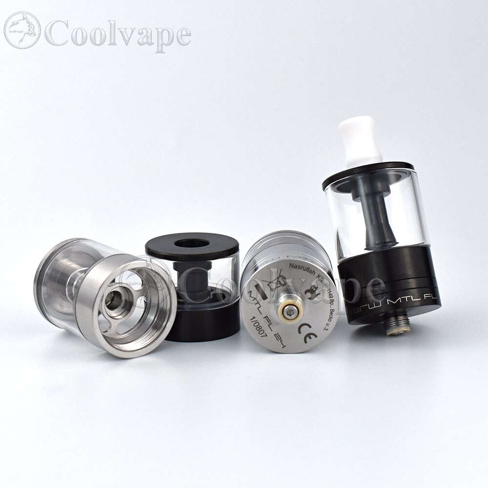 coolvape Dvarw MTL FL 24 rta 24mm diamater Single Coil Airflow Tank Rebuildable 316ss atomizer rta with 510 mtl drip tip