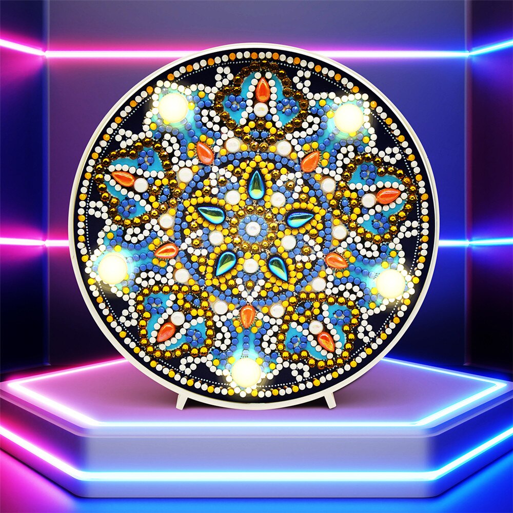 HUACAN 5D Diamant Malerei LED Lampe Mandala Stickerei Mosaik Bausatz Weihnachten Dekorationen Für Heimat: ZXD068