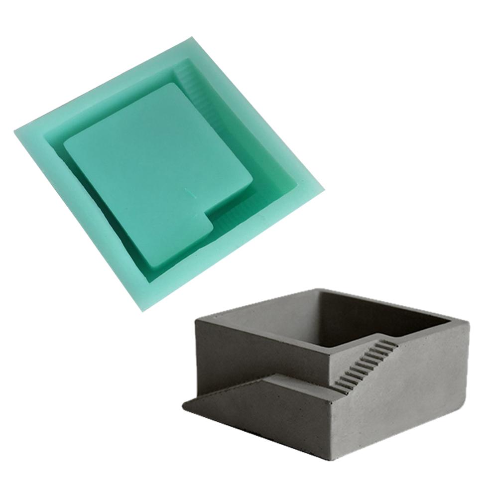 Silicone Mold Succulent Plant Silicone Concrete Mold Stairs Square Flowerpot Cement Clay Mould Mini Plaster Crafts Model Accesso: G