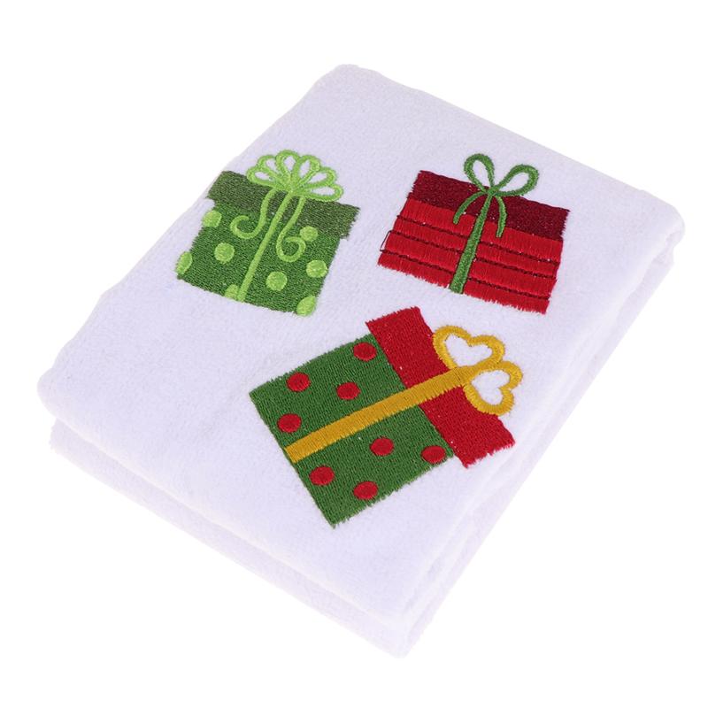 Serviette de nettoyage pour le visage, brodée de noël, bonhomme de neige, père noël, de nouvel an, ornements de salle de bain: Gift Box