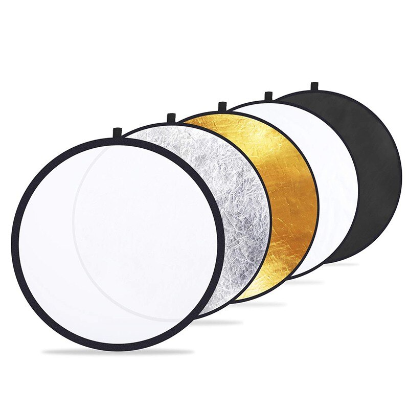 5 In 1 60Cm Fotografie Reflector Licht Barrière Opvouwbare Zacht Licht Plaat Vijf Verschillende Reflecterende Oppervlakken Met Draagtas