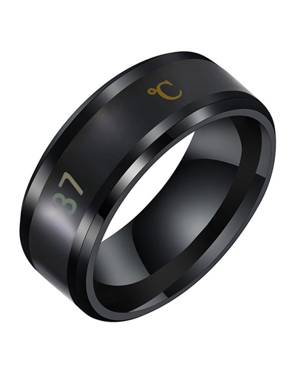 Titanium Steel Intelligent Temperature Sensing Ring Ring Portable Ring Birthday: Default Title