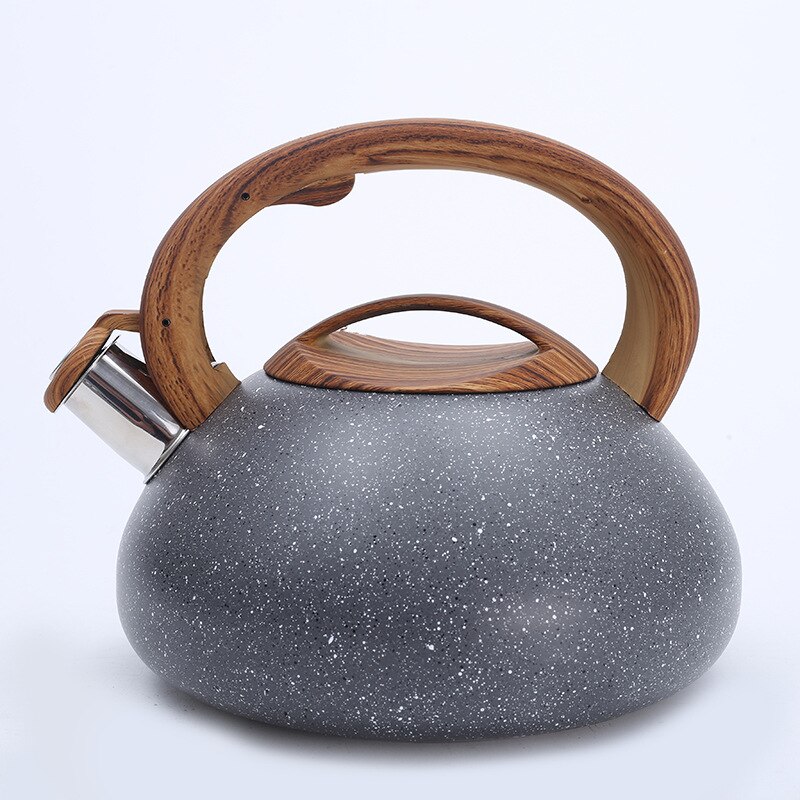 Boiling Whistle Kettle Wood Grain Handle Water Kettle Stainless Steel Teapot Cookware Hervidor De Agua Kitchen Utensils EB50SH: Default Title