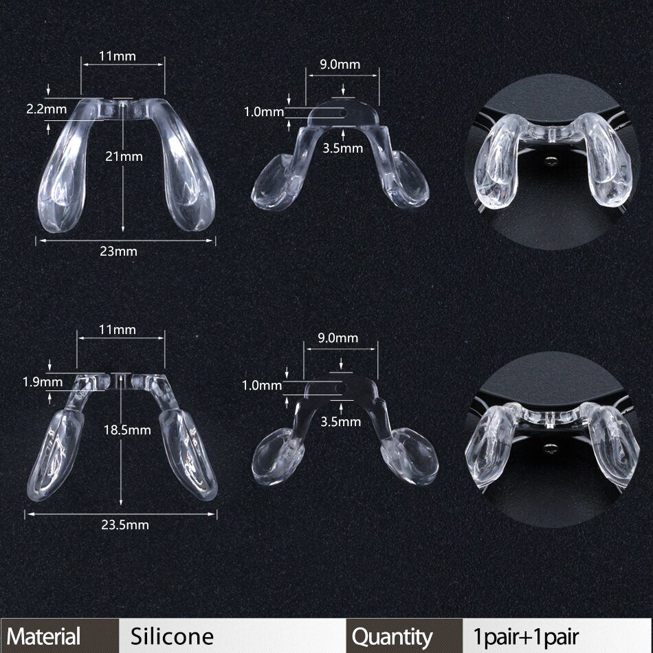 Brillen Zadel Brug Bril Brug Riem Neus Pads Zachte Siliconen Anti-Slip Nosepads Schroef-In Bril Neus stuk: B-1 1p B-2 1p