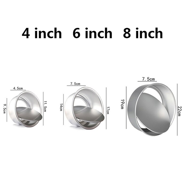 Set van 3 ronde bakvormen van aluminiumlegering met antiaanbaklaag, 4/6/8 inch bakvormen met verwijderbare bodem, keukenbakvormen