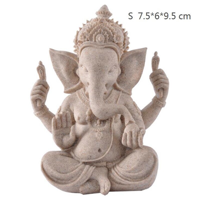 [Vip] escultura de artesanato em arenito, estátua de buda de meditação, estatueta, escultura de ganesha, queimador de incenso, decoração de feng shui: S Ganesha