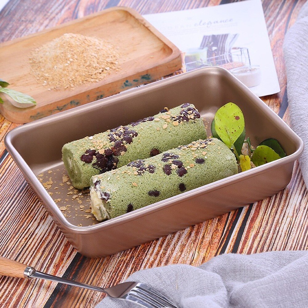 11- inch vierkante ovenvaste antiaanbakvorm voor cake, koekjes-nougatbakplaat, koolstofstalen bakvorm, milieuvriendelijk, gevuld