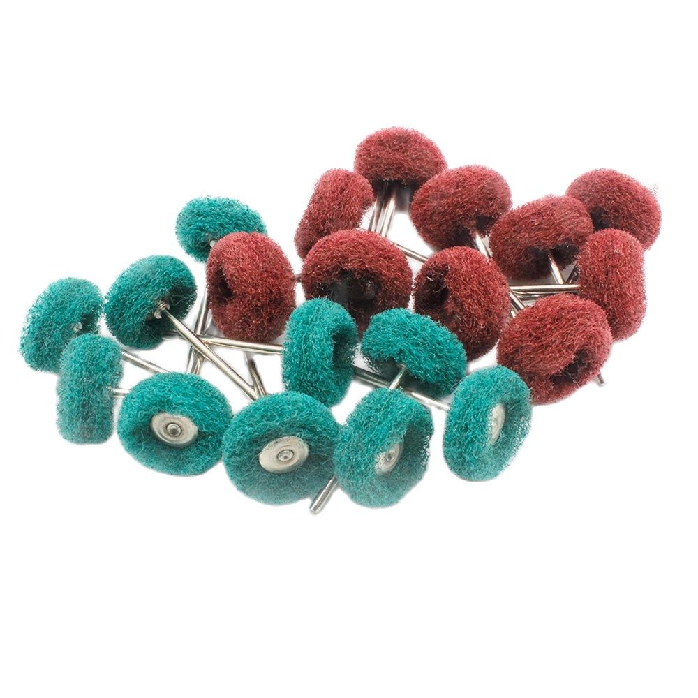20pz Spazzola per lucidatura gioielli Feltro di lana di cotone Rettifica Levigatura Testa Abrasiva Lucidatura Ruota 2.35MM Gambo Trapano Utensile rotante: Blu