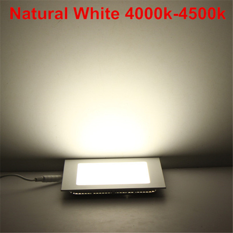 Led downlight indbygget køkken badeværelseslampe 85-265v x 25w runde/firkantede led loftspanellamper varm/naturlig/kold hvid gratis fragt