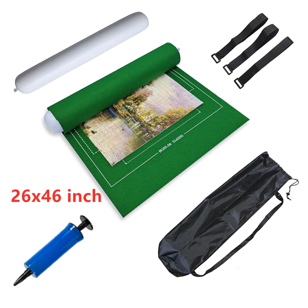 Puzzle Storage Mat Roll Up Puzzle Felt For Up To 3000 PCS Puzzle Game Puzzle Blanket Adults Children Decompression Intelligence: green set S