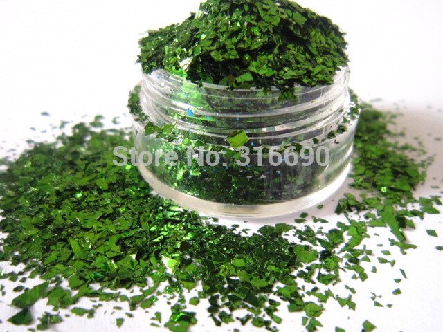 Solvent Resistant Green Flake nail art decorations