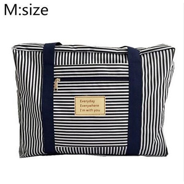 Riverdale marka wodoodporna nylonowa torba na ubrania walizka bagaż Unisex Duffle torba o dużej pojemności kobiety składane torebki Trave Bag: Blue stripes M