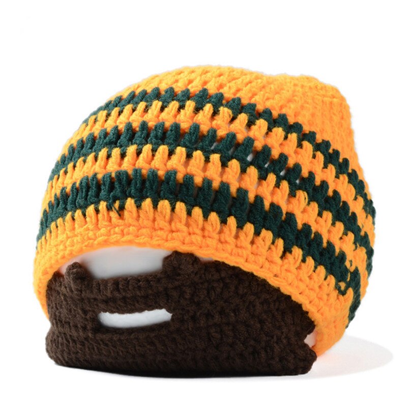 Indjxnd stripe herr skägg mössor cool mustasch punk varm vinter stickad mössa virkad mössa ansiktsmask skid snövärmare kepsar