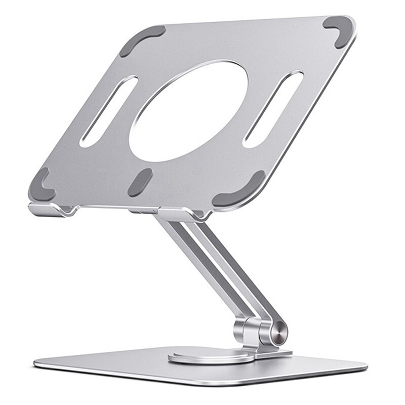 Laptop Stand Rotation Tablet Stand Folding Mini Desktop Stand Ergonomic Cooling Base for Live Online Classes: Silver