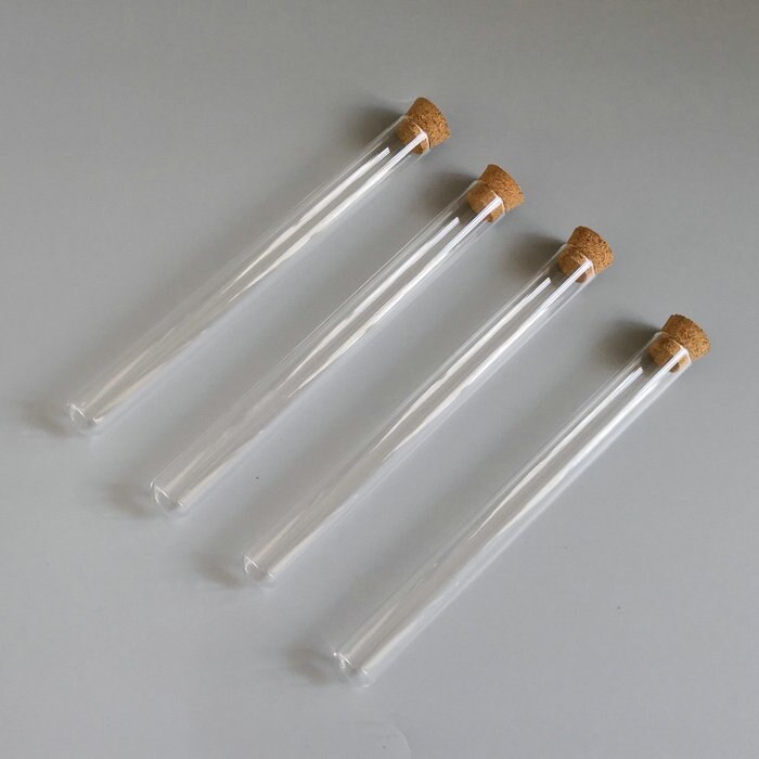 50pcs 15x150mm Transparent Clear Glass Test Tube With Cork Test Tube Vial Lab Glassware for Laboratory Experiment