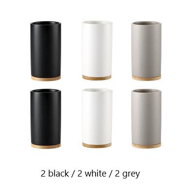 Taza nórdica simple de cerámica para beber agua, juegos de 6 piezas para el hogar con bandeja, portavasos, restaurante: 6 mix