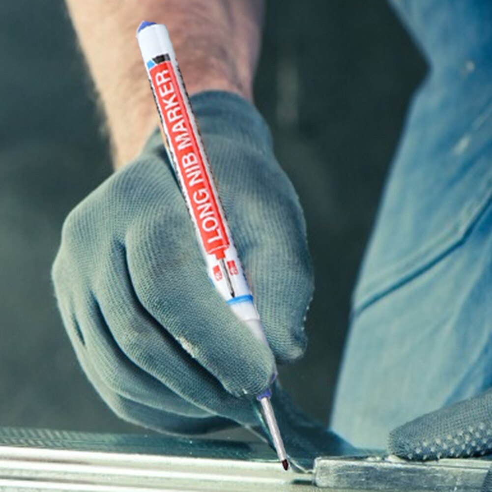 20mm Practical Long Nib Marker Pen Multi-function Woodworking Hardware Glass Wooden Marking Renovation Depth Marker Pens