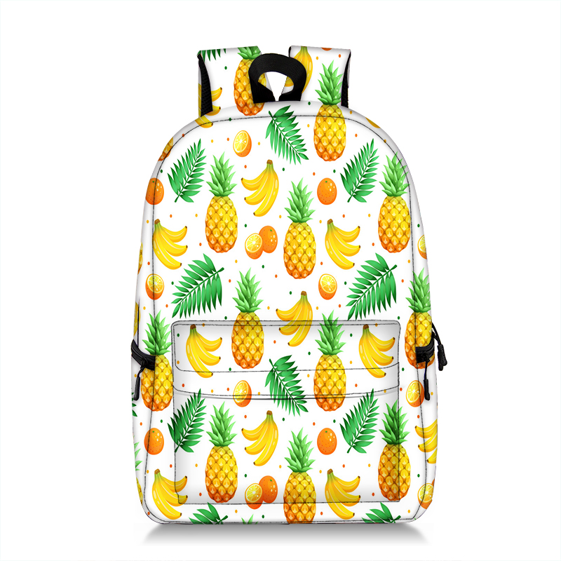 Cartoon Fruits Print Women Backpack Large Capacity Students Travel School Bagpack Avocado Mochila Feminina: qyhshuiguo015x